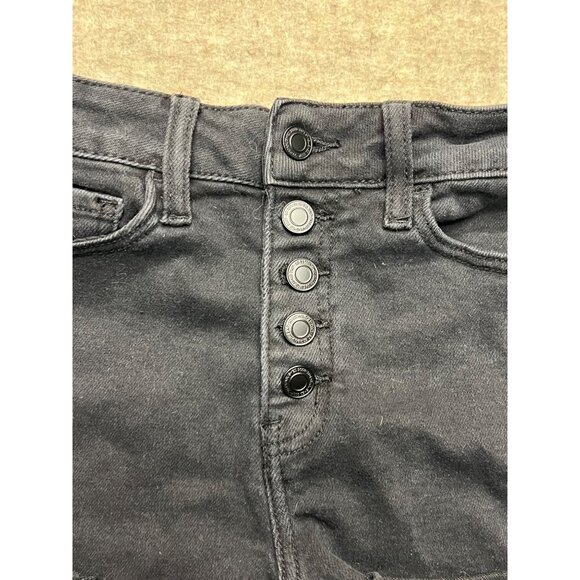 SO Super High Rise Curvy Shortie Button Fly Jean Shorts Size 1 - Picture 2 of 8